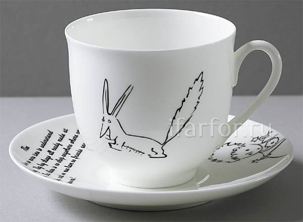 Cup and saucer in a gift box Fox.The Little Prince Lily of the valley