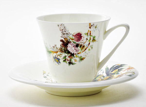 Cup and saucer tea Summer garden Garden