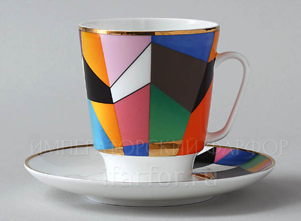 Cup and saucer Russian avant-garde 1 May