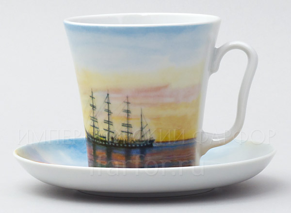 Mug and saucer Barque Leningrad