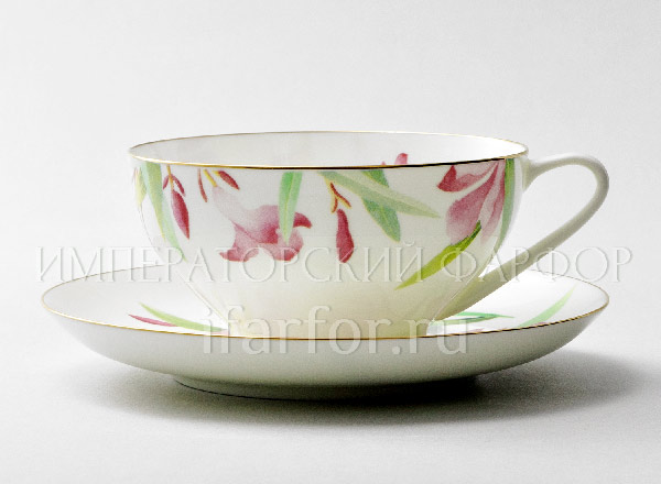 Cup and saucer tea Aquarelle Domed
