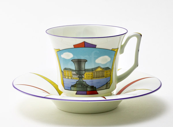 Cup and saucer tea Petersburg palette. Neva shores Julia