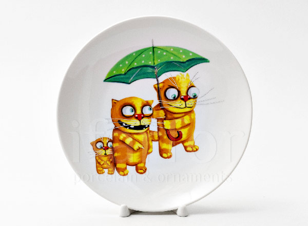 Decorative plate in a gift box Vasya Lozhkin. Under the umbrella