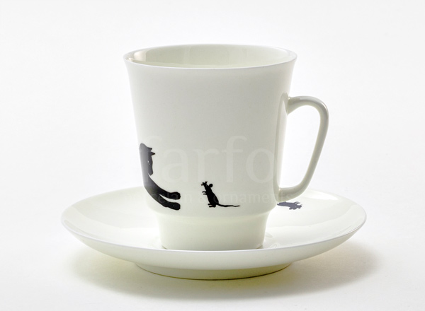 Cup and saucer Coffee Cats and mice May