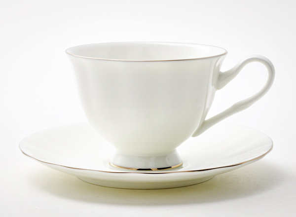 Cup and saucer tea Platinum ribbon 2 Bliss