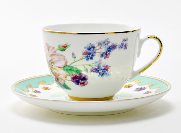 Чашка с блюдцем чайная Улыбка Флоры 2 Весенняя-2