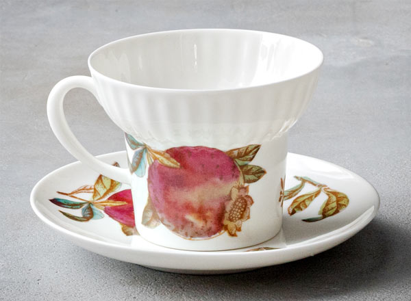 Чашка с блюдцем чайная Гранаты Волна