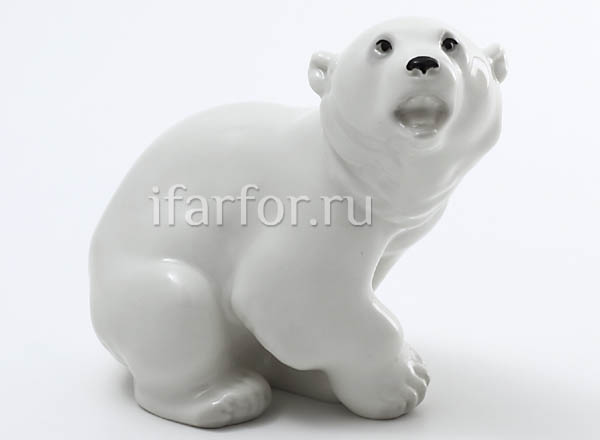 Sculpture White bear cub (small size) White