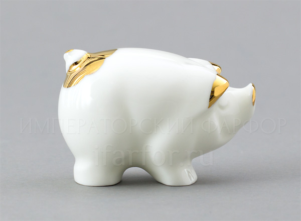 Sculpture Wild boar Gold