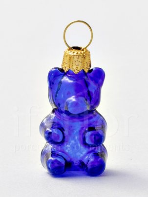 Елочная игрушка Леденцовый мишка (синий) 20 x 45 мм.