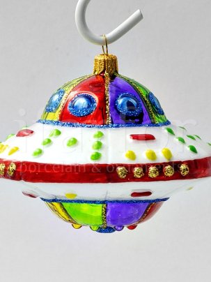 Елочная игрушка НЛО 95 x 75 мм.