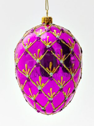 Елочная игрушка Яйцо Фаберже Яйцо Фаберже королевское малиновое 85 x 120 мм.