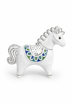 Елочная игрушка Лошадка белая 100 x 83 мм.