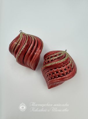 Елочная игрушка Капля резная