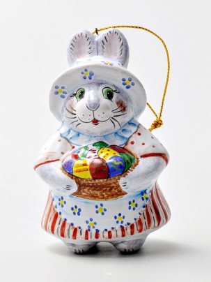 Елочная игрушка Зайчиха 60 x 100 мм.