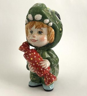 Елочная игрушка Малыш-дракончик 70 x 105 мм.