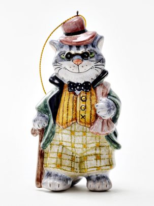 Елочная игрушка Золотой ключик. Кот Базилио 55 x 105 мм.