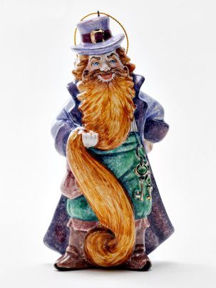 Елочная игрушка Золотой ключик. Карабас Барабас 85 x 140 мм.
