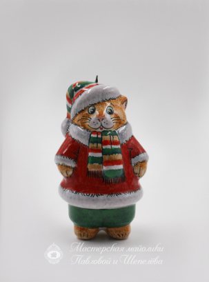 Елочная игрушка Котик в шубке