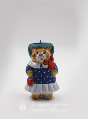 Елочная игрушка Кошечка в шляпе