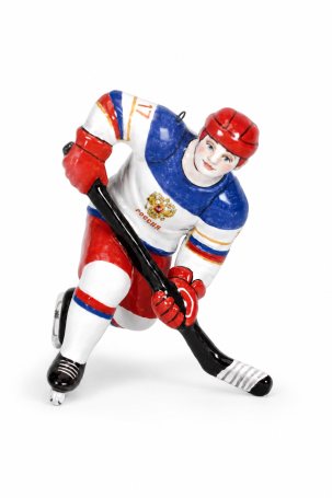 Елочная игрушка Хоккеист 90 x 85 мм.