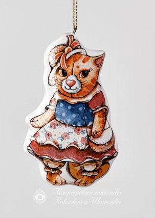 Елочная игрушка Плюшевая кошка