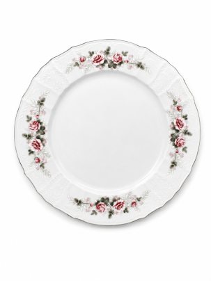 Тарелка мелкая Бледные розы отводка платина 270 мм.