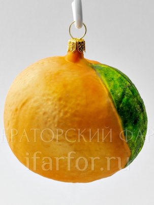 Елочная игрушка Ягоды и фрукты. Апельсин 75 x 85 мм.