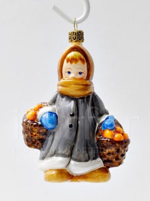 Елочная игрушка Девочка с апельсинами 70 x 105 мм.