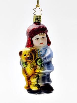 Елочная игрушка Невинные сердца. Мальчик с мишкой 50 x 130 мм.