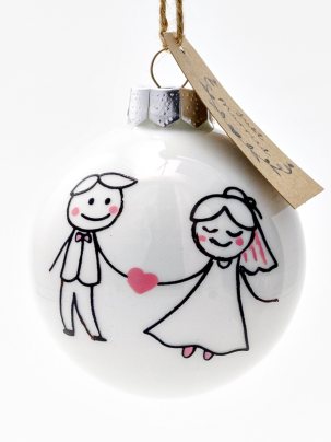 Елочная игрушка Шар Jast married 80 x 80 x 95 мм.