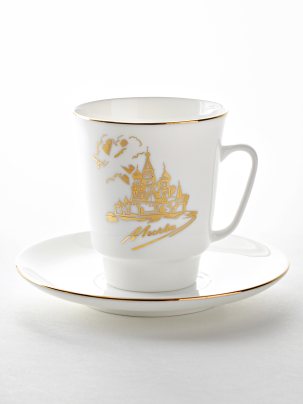 Чашка с блюдцем Золотая Москва Храм 1/2 Майская 165 мл.
