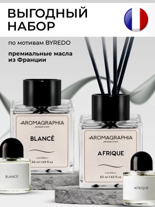 Диффузор для дома с палочками "Afrique & Blance" 2х50 мл, аромадиффузор парфюмированный