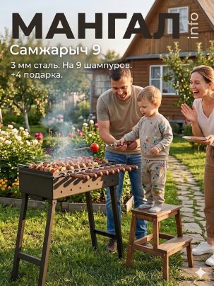 Мангал складной для дачи 3 мм СамЖарыч 9