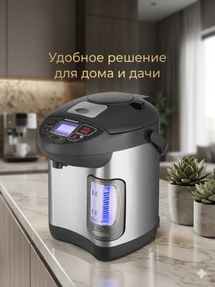 Термопот электрический переносной РЕДМОНД RTP-M801, 3 режима температуры, для дома и пикника, чайник-термос, 3.5 л., 750 Вт,серый