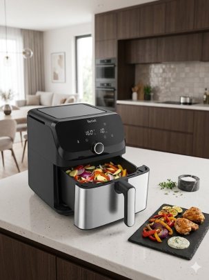 Аэрогриль электрический Tefal, 7,5 л, 8 автопрограмм, Easy Fry Mega EY855D10