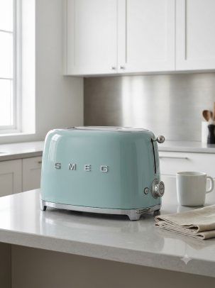 Тостер SMEG TSF01EGMEU на 2 ломтика, цвет изумрудно-зеленый матовый