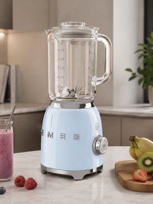 Блендер стационарный SMEG BLF03PBEU, цвет пастельно-голубой глянцевый