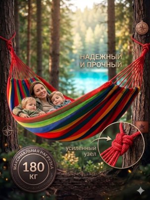 Гамак подвесной садовый туристический/для дачи и сада