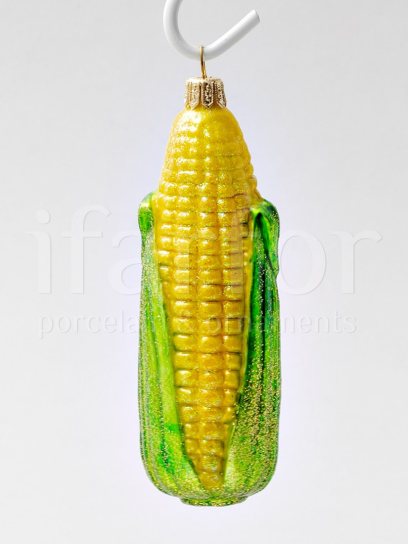 Елочная игрушка «Кукуруза» Стекло. 40 x 125 мм.