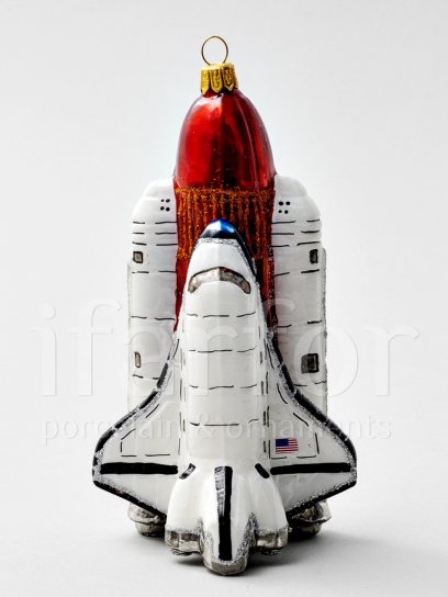 Елочная игрушка «Космический корабль Шаттл» Стекло. 85 x 155 мм.