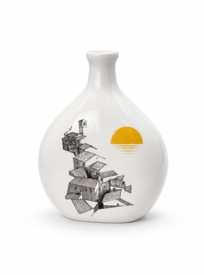 Ваза «Закат» Форма: Малая плоская. Фарфор. 165 мм.