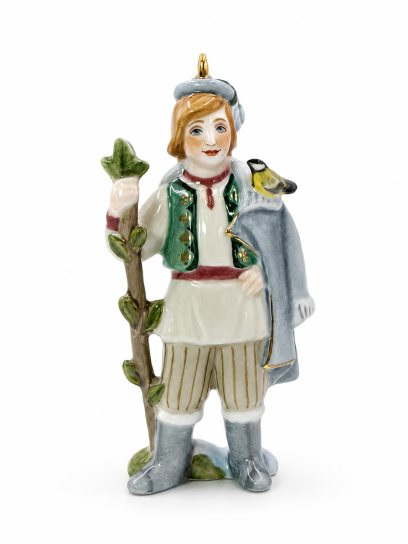 Елочная игрушка «Двенадцать месяцев. Апрель» Фарфор. 54 x 115 мм.