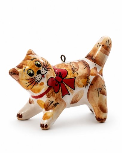 Елочная игрушка «Котик» Майолика. 40 x 53 мм.