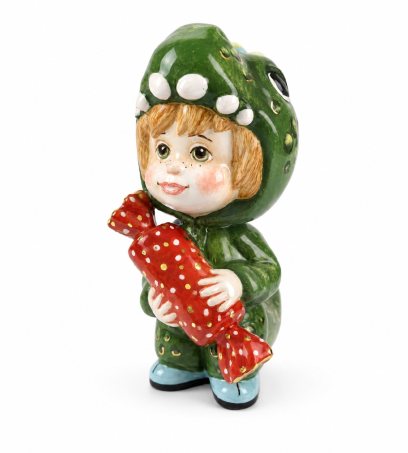 Елочная игрушка «Малыш-дракончик» Майолика. 70 x 105 мм.