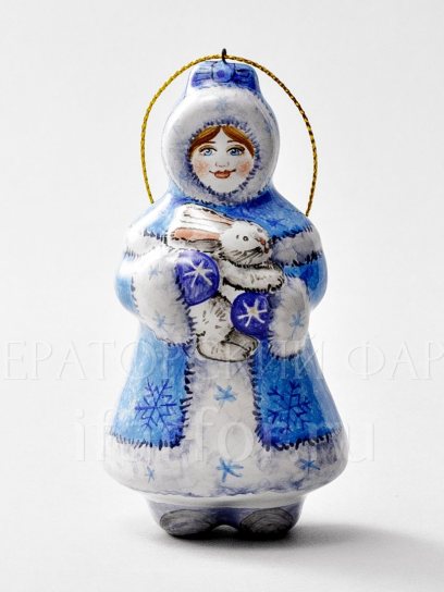 Елочная игрушка «Снегурочка» Форма: Снегурочка. Майолика. 45 x 53 x 102 мм.