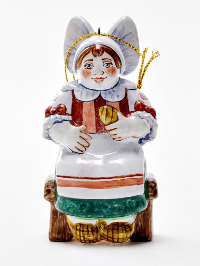 Елочная игрушка «Двенадцать месяцев. Дочка» Майолика. 50 x 90 мм.