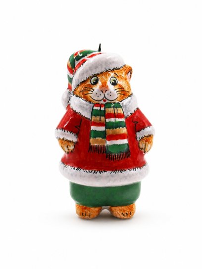 Елочная игрушка «Котик в шубке» Майолика