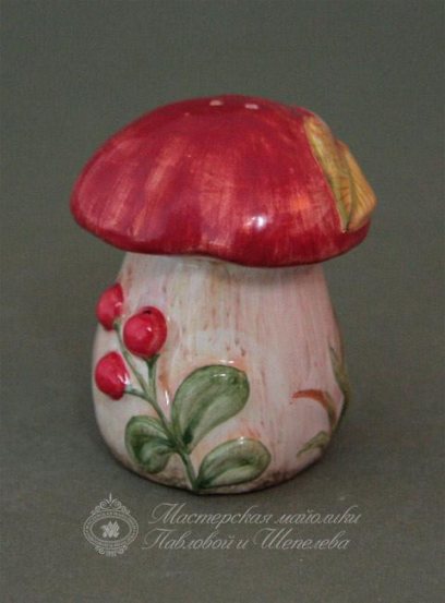 Солонка «Грибок» Майолика. 60 x 45 мм.