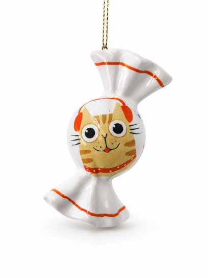 Елочная игрушка «Конфета Карамель» Майолика